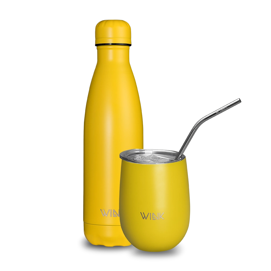 WINK Zestaw Yellow - Butelka termiczna i Tumbler.webp