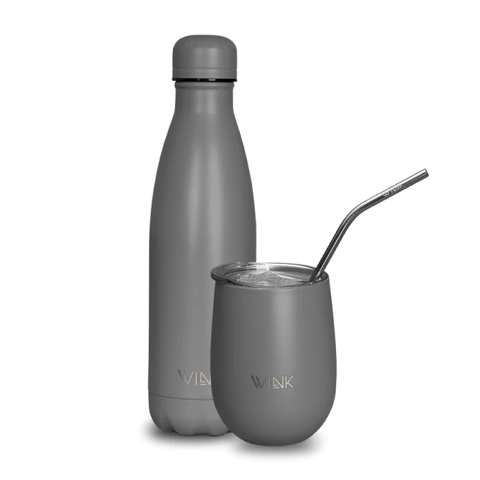 WINK Zestaw Grey - Butelka termiczna i Tumbler.webp