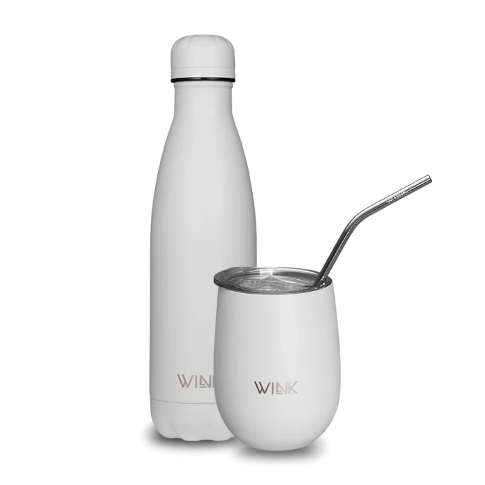 WINK Zestaw White - Butelka termiczna i Tumbler.webp