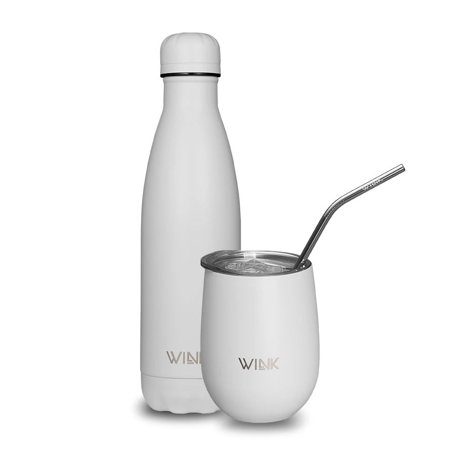 WINK Zestaw White - Butelka termiczna i Tumbler.webp
