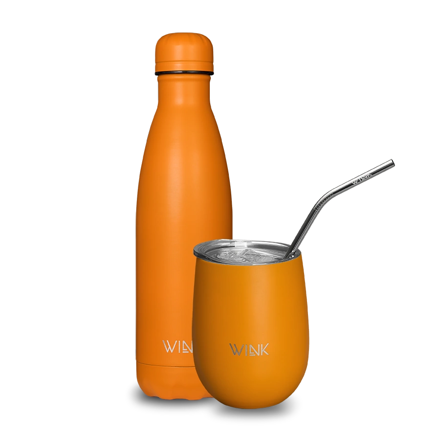 WINK Zestaw Orange - Butelka termiczna i Tumbler.webp