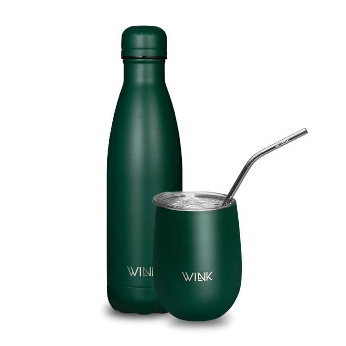 WINK Zestaw Dark Green - Butelka termiczna i Tumbler.webp