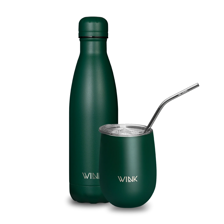 WINK Zestaw Dark Green - Butelka termiczna i Tumbler.webp
