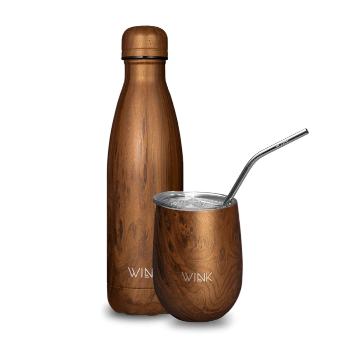 WINK Zestaw Bright Walnut - Butelka termiczna i Tumbler.webp