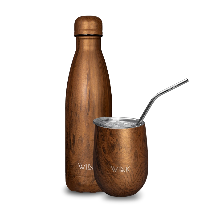 WINK Zestaw Bright Walnut - Butelka termiczna i Tumbler.webp