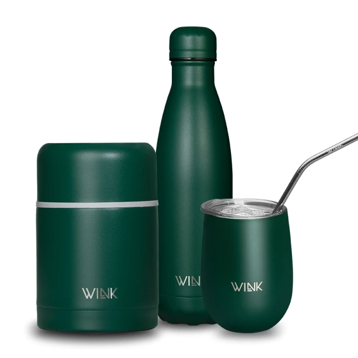Zestaw premium - Dark Green - Butelka-Food Jar-Tumbler.webp