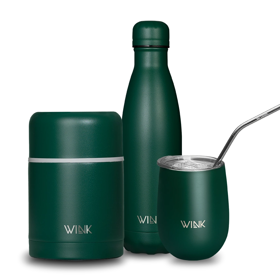 Zestaw premium - Dark Green - Butelka-Food Jar-Tumbler.webp